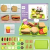 Children Hamburger Pretend Play Cooking Toys Set Mini Simulation Food Kitchen Toys For Girls Sandwich Fries Burger Assembly Game 3