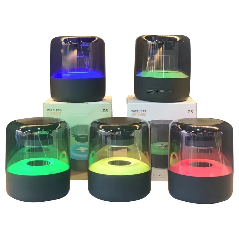 New Z5 Wireless Bluetooth Speaker Small Harman Seven Color Lights Card Desktop Audio Creative Gift Subwoofer