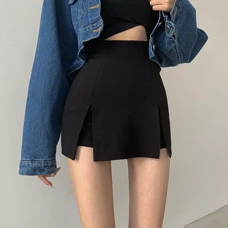 

Skirts Women Black Fashionable Bodycon Ins All-match Streetwear Summer Female Asymmetrical Mini Sexy Korean Chic Kpop Faldas Y2k