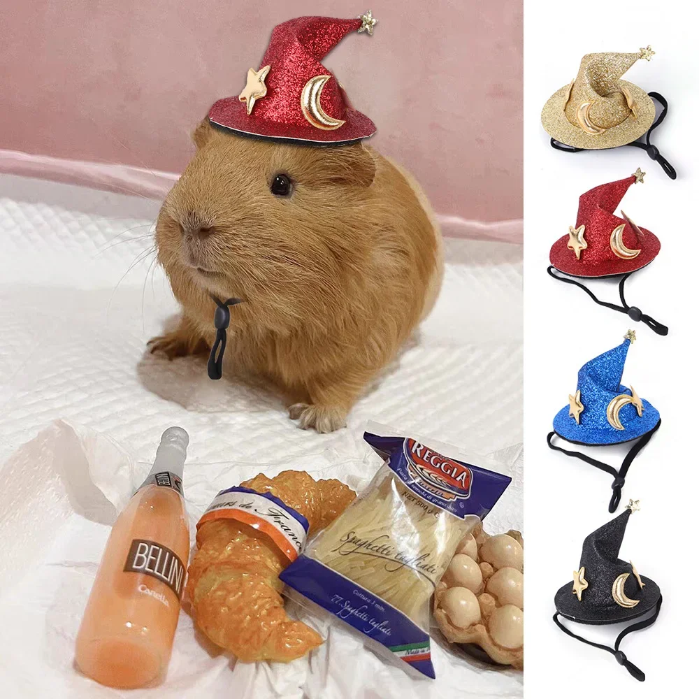 Small Pet Wizard Hat Cute Creative Halloween Costume Cute Decoration Graduation Caps for Guinea Pig Hedgehog Chinchilla Ferret