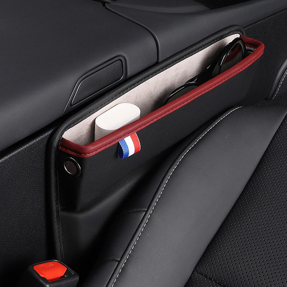 

Universal Car Interior Pu Leather Console Side Seat Gap Filler Front Seat Organize Storage Accessories