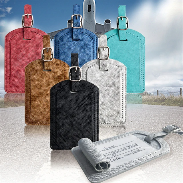 Leather Luggage Tag Travel Suitcase Name Address ID Baggage Label Address  Holder Portable Boarding Tags Travel Accessories - AliExpress