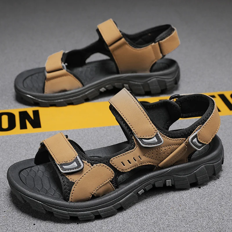 Herren-Sandalen mit offener Zehenpartie, leicht, für den Außenbereich, Sommer, Strand, Wandersandalen, rutschfeste sportliche Sportschuhe_voghion.com