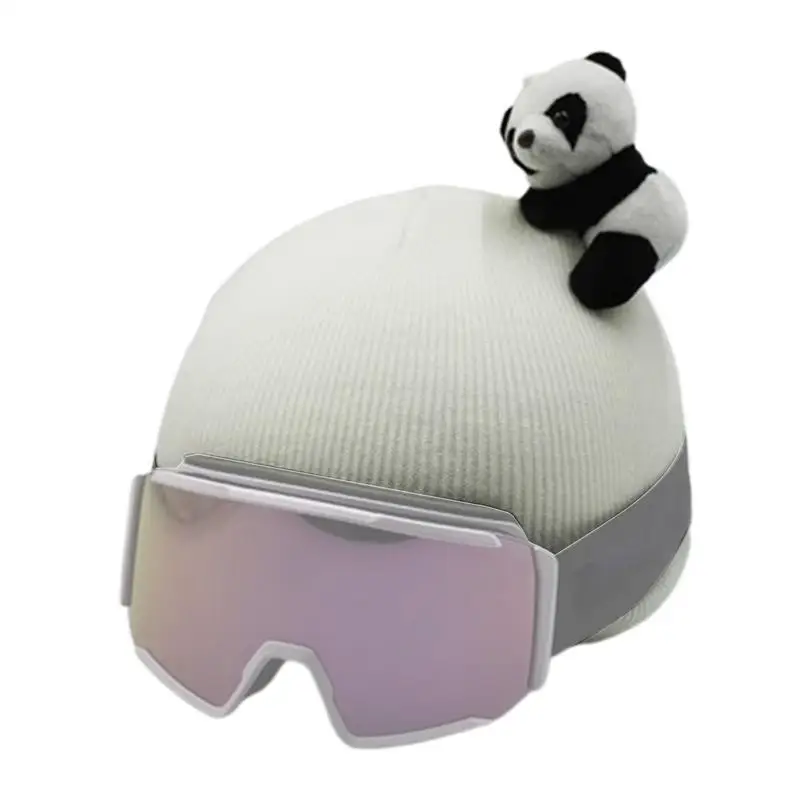 Ski Helmet Cover Cute Skiing Helmet Covers with panda Decoration Outdoor Snowboard Sports Flannel fabric Helmets Accessories