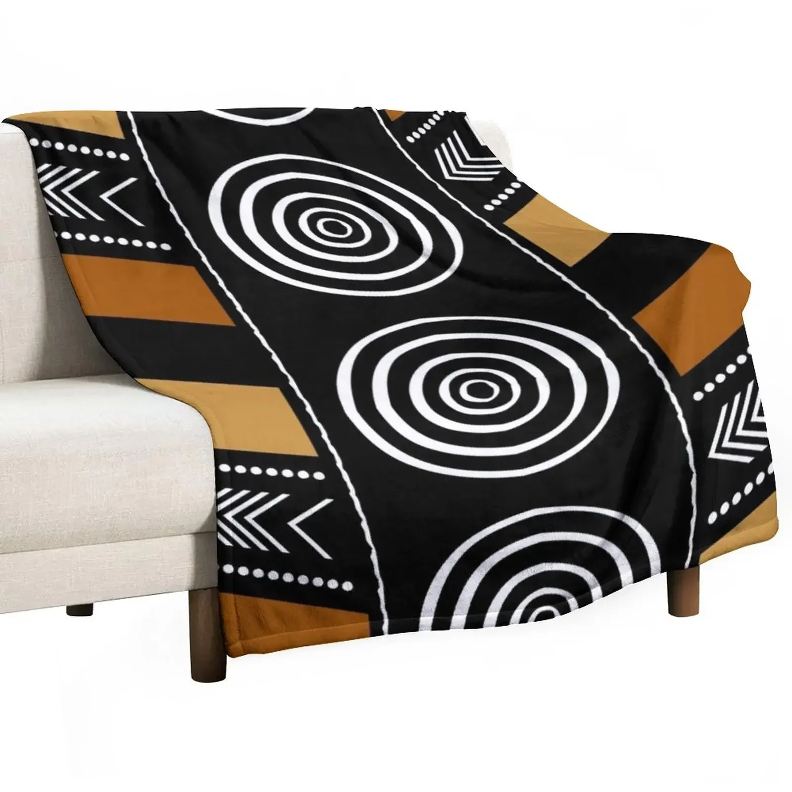 

African Mud Cloth Artwork Throw Blanket Bed linens Camping Polar Blankets