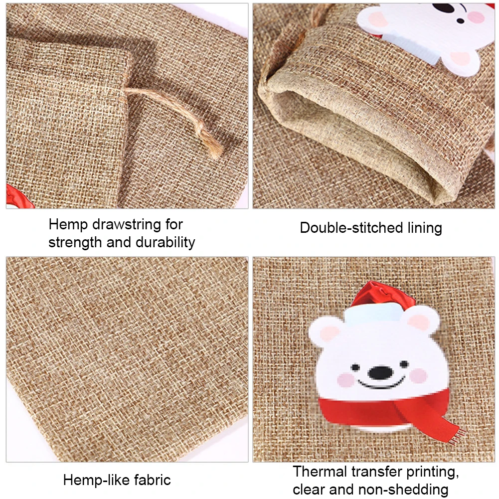 24pcs/set DIY Christmas Advent Calendar Gift Bags 24 Days Christmas Advent Calendar Bags Cloth 24 Days Countdown Set Candy Bag