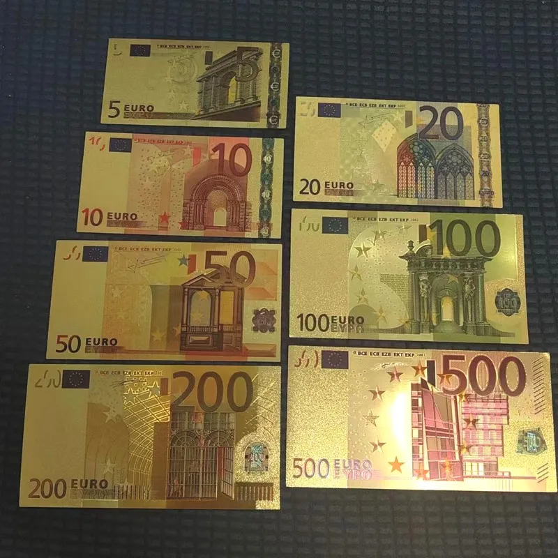 Description Picture 2 of item20~100pcs Fake Euro Bills 20 Euros Gold Foil Banknotes Fake Money European Banknotes 50 Euro Gold Banknotes Gifts Collection
