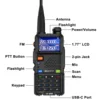 Baofeng UV-5RM Air Band Walkie Talkie Wirless Frequency Copy Multi Band 3800mAh USB-C Charge NOAA High Power Long Range CB Radio 5