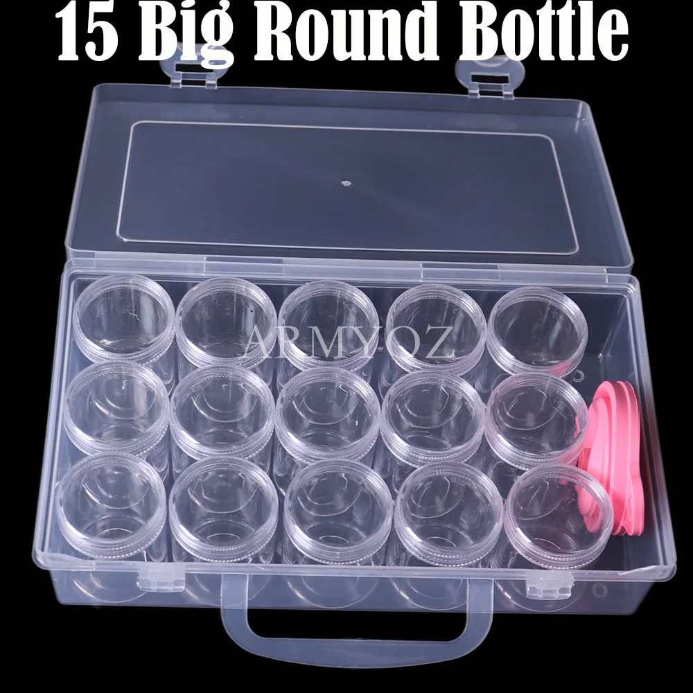 NEW Clear Plastic Bead Storage Containers Set with 28 Pieces Transparent  Big Bottles Storage Jars Diamond Painting Accessory Box - AliExpress