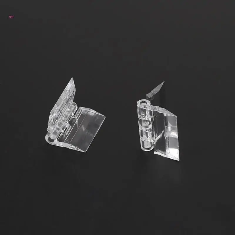 Acrylic Hinges 10/20PCS 25x33mm Clear Mini Folding Hinge Tools cabinet door hinges furniture hinge cabinet hinges wooden box hinge For Wood Box Jewelry Box