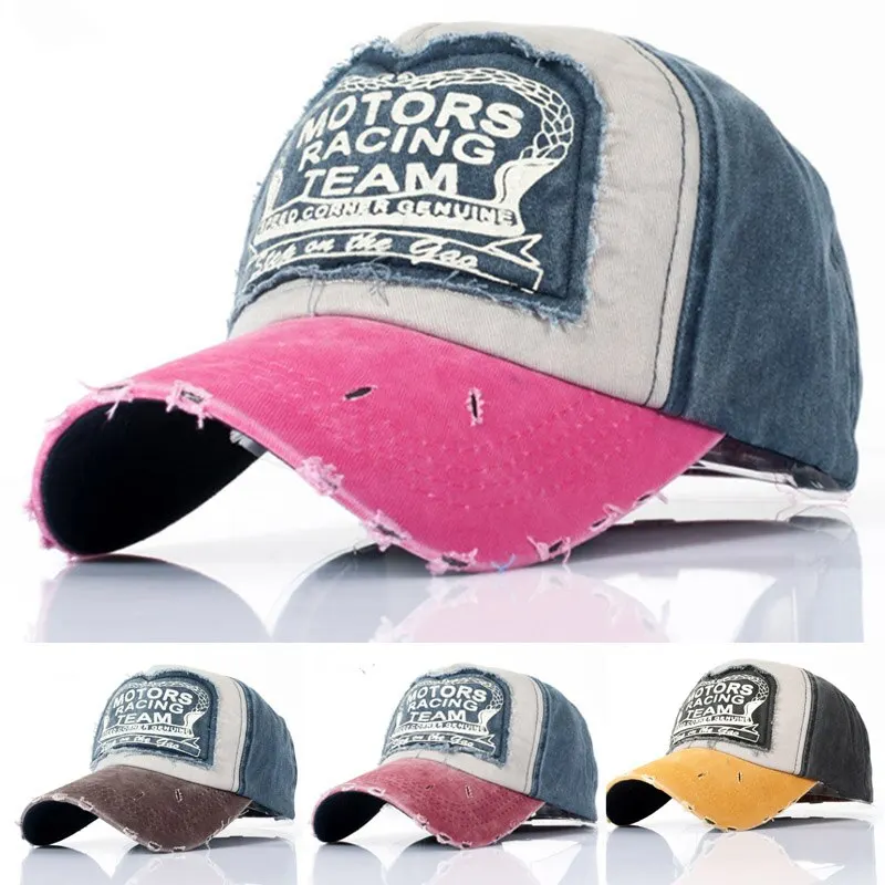 Fashionable Outdoor Sun Cap Visor Patch Color Matching Letter Wash Cloth Coated Baseball Cap_voghion.com