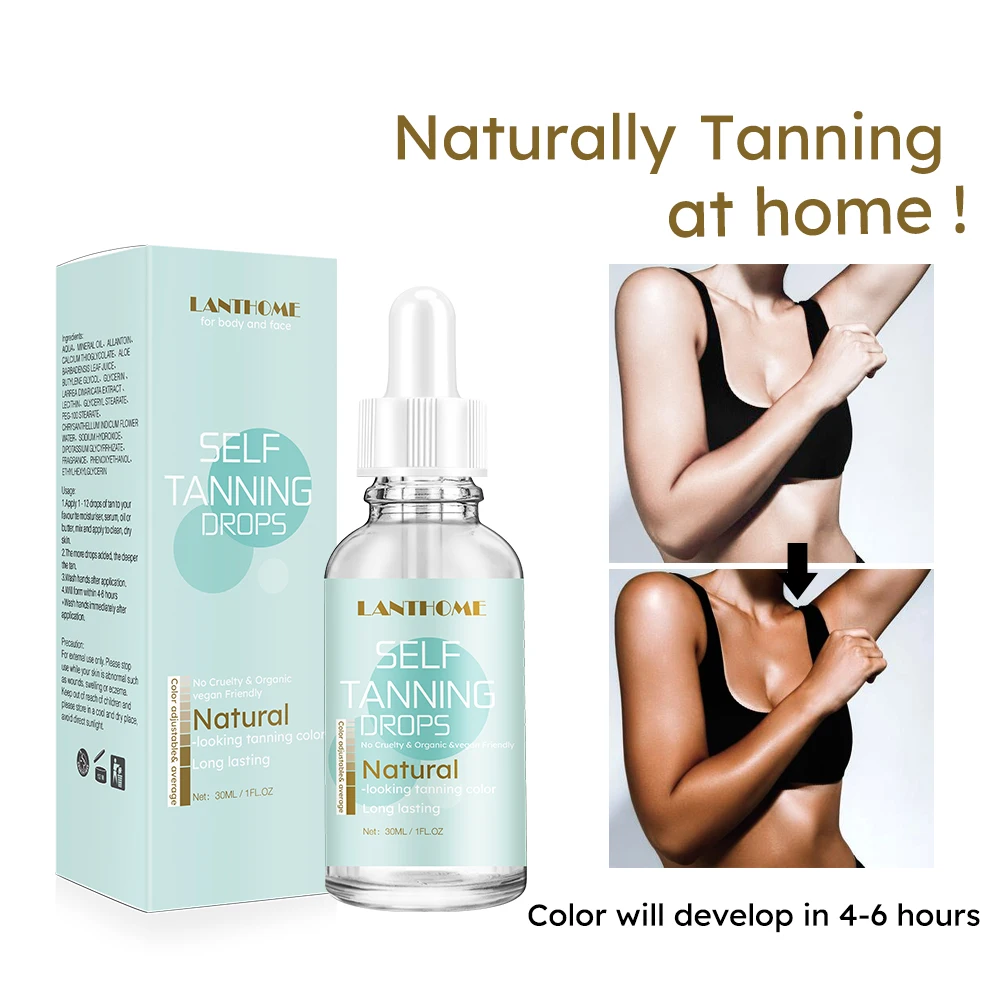 10PCS/SET Self Tanning Drops Body Self Tanner Sunless Tanning Lotion for Women Natural-Looking Tanner For Face and Body Care
