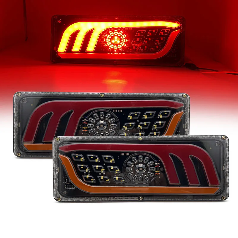 

2pcs LED Truck Tail Lights12V/24V Rear Lamp Stop Reverse Safety Indicator For Trailer Truck Car Taillights.