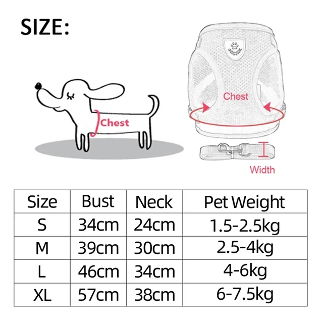 Dog Harness Walking Lead Leash For Small Dogs Collar Polyester Adjustable Mesh Puppy Cat Harness Vest For Medium Pet Accessories 2