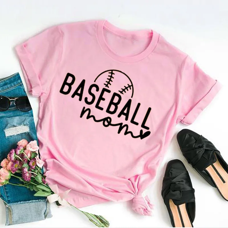 

Baseball Mom T-shirt Short Sleeve Top Tees O Neck Fashion 100% Cotton Shirt Streetwear harajuku goth y2k kawaii Drop Shipping