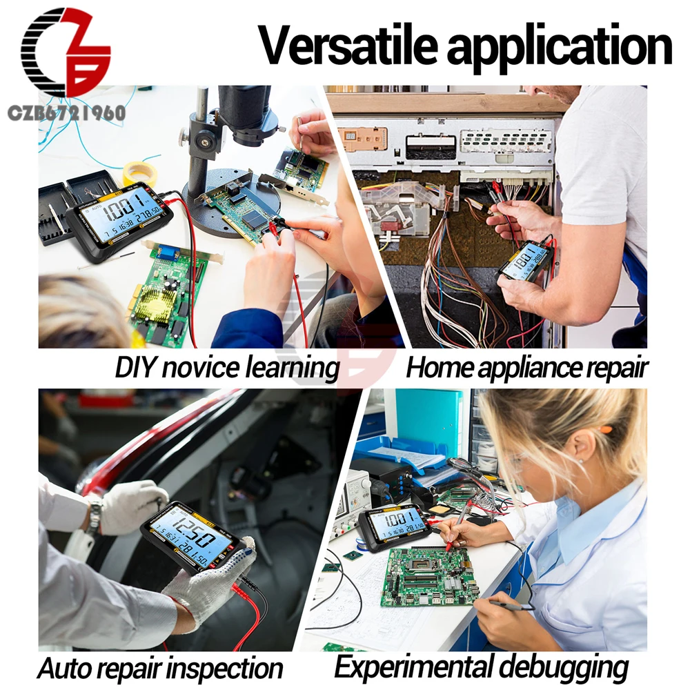 Digital Smart Multimeter Transistor Testers AC/DC True RMS Auto Electrical Capacitance Meter Voltmeter Current Voltage Tester digital multimeter transistor tester
