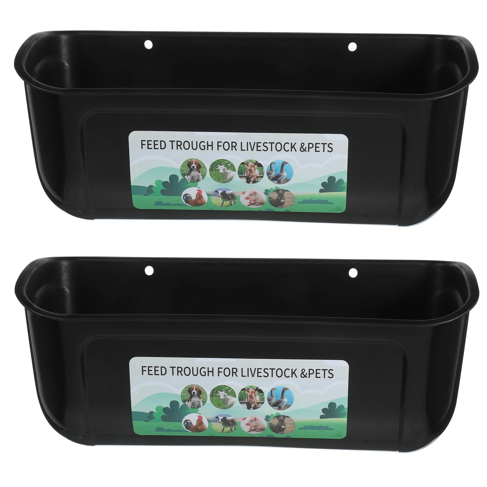 

2 Pcs Chicken Feeder Bucket Waterer Birds Feeding Groove Food Supplies for Your Chickens Horse Poultry