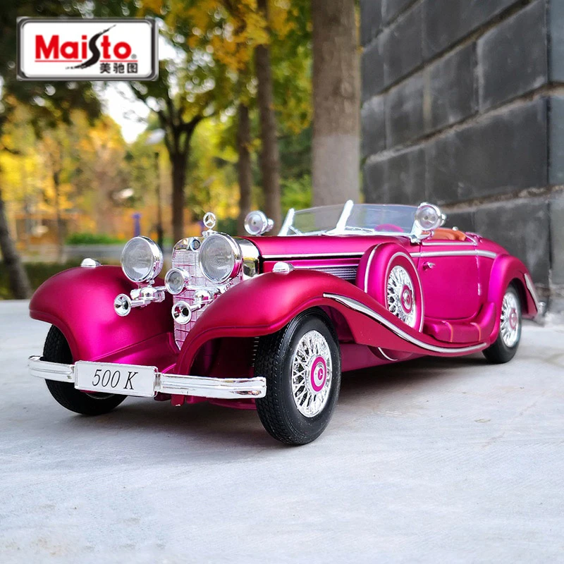 

Модель автомобиля Maisto 1:18 1936 Mercedes Benz 500K из сплава, литой металлический игрушечный автомобиль, модель классического автомобиля, Коллекционная модель, подарок для детей