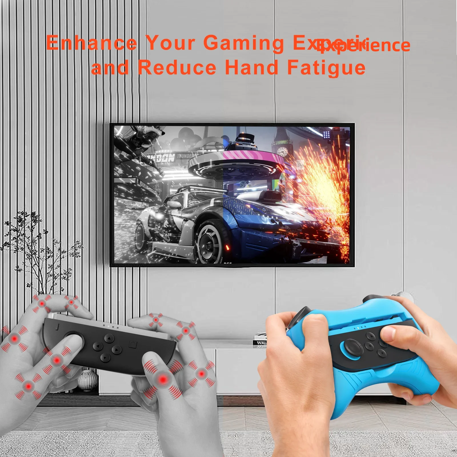 GAMINJA Game Accessories 2PCS Comfort Grips For Switch 2 Console Hand Grip Left Right Bracket Holder Controller Gamepad