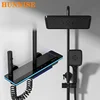 Smart Piano Digital Bathroom Shower Set Quality Brass Hot Cold Shower for Bathroom Fixture Black Digital Piano Shower System 1