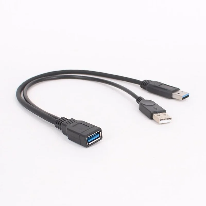 Usb 3.0 Fêmea para Dupla Usb Macho com Dados de Energia Extra y Cabo de Extensão para 2.5 Disco Rígido Móvel 1pc Preto - Imagem 2