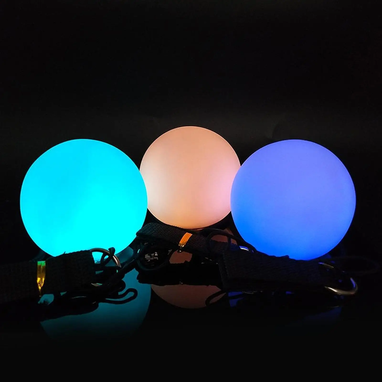 LED Poi Ball Sports Nonslip Handle Stretch Arm and Shoulder Joints Glow Poi