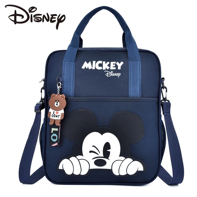 Disney Student Tutoring Bags Multifunctional Cartoon Mickey School Backpack Tote Bag Handbag Document Bookbag Square