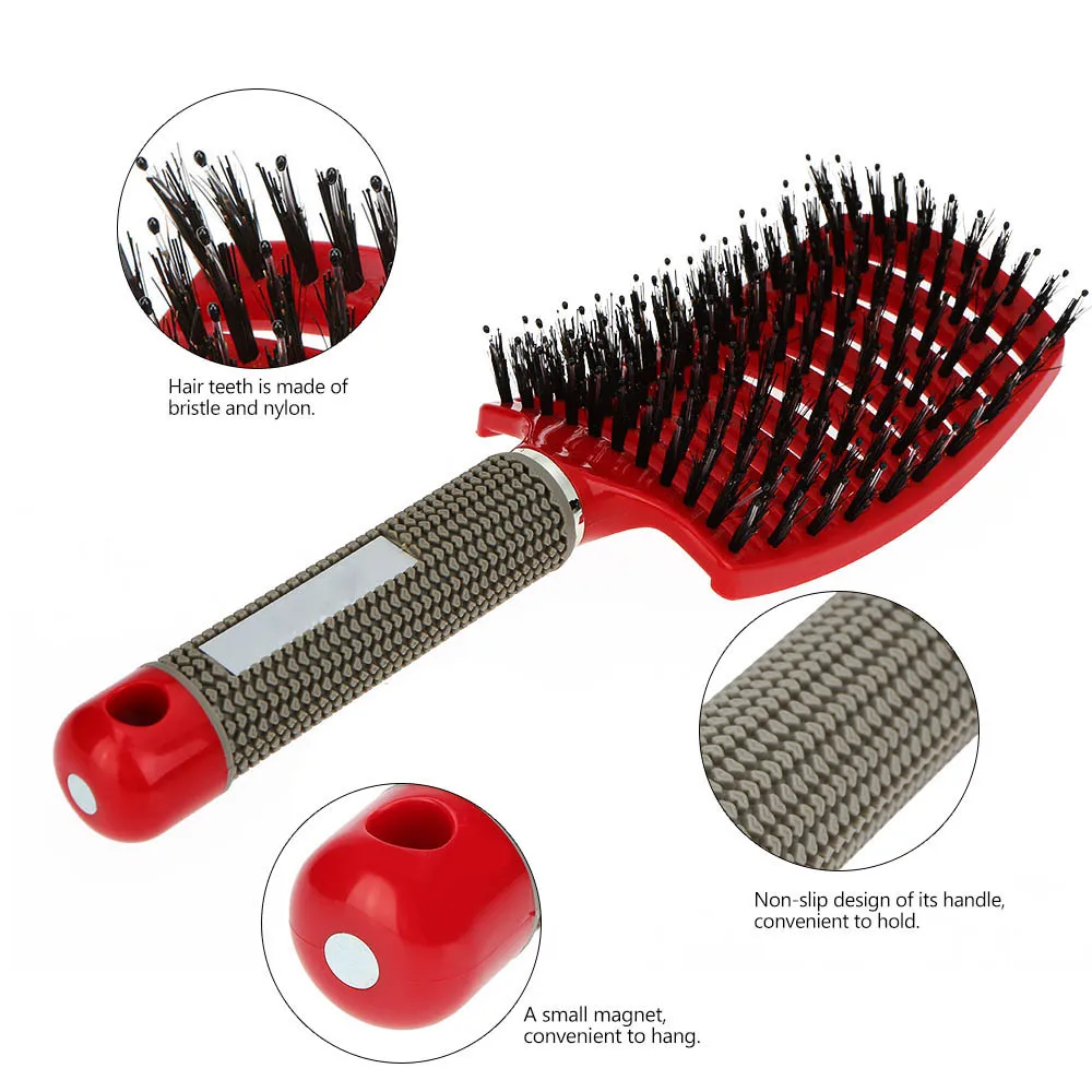 1pcs Detangler Hair Brush Hairbrush Anti Klit Brushy Haarborstel Bristle Nylon Scalp Massage Tangle Teaser Hair Brush Comb Women 1