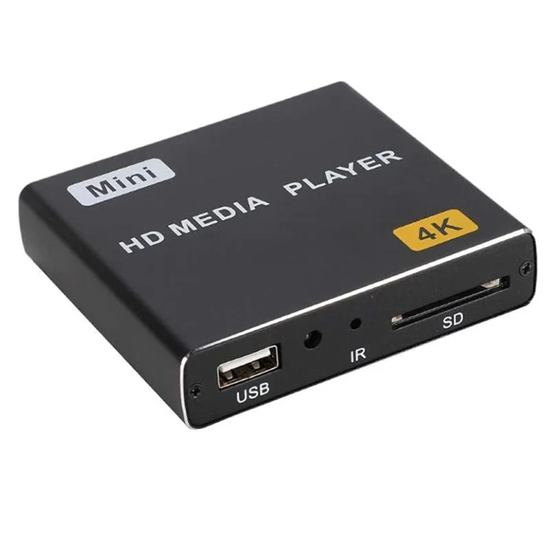 

Mini 4K HDD Media Player 1080P Horizontal and Vertical Digital Video Player with USB Drive/SD Cards US Plug