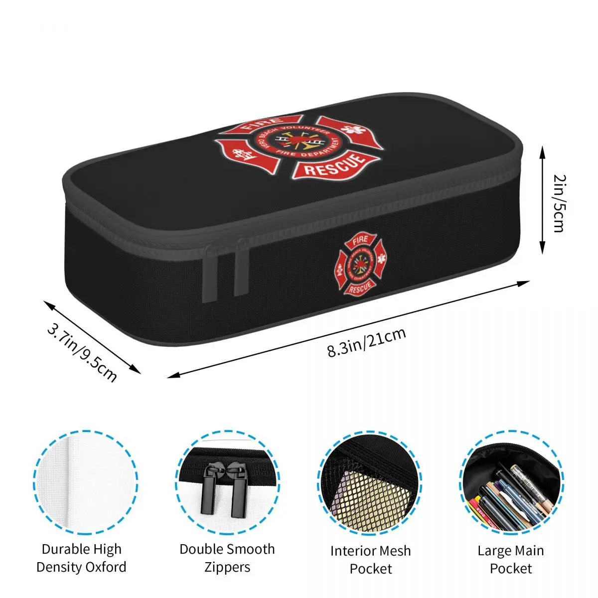 Fire Rescue Firefighter Pencil Cases for Boys Gilrs Large Capacity Pen Box Bag School Accessories