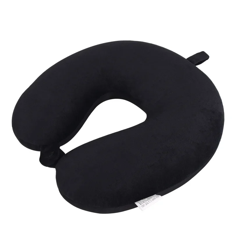 Memory Foam Travel Pillow with Snap Strap and Soft Cover
