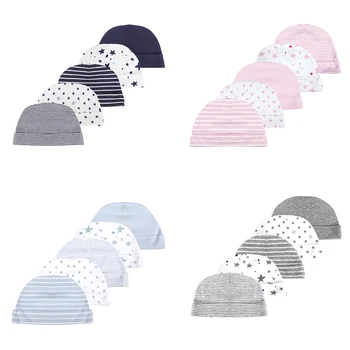5-Piece Soft Cotton Baby Hats 1