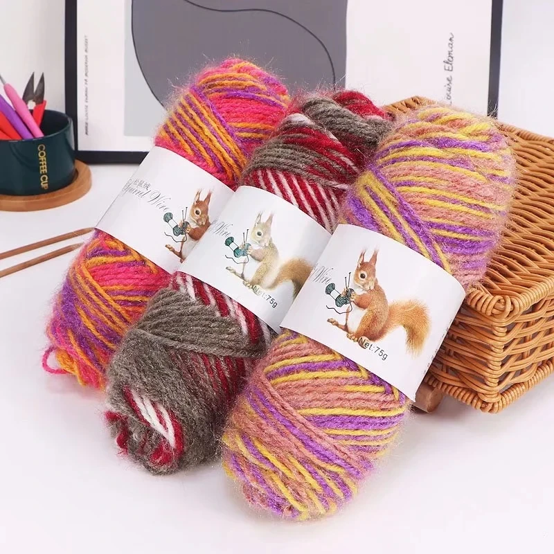 75g Squirrel Velvet Knitting Yarn for Hand Knitting Delicate Crocheting Hair Soft Hat Fashionable Sweater Coat Puffy Warm Knit 3