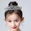 Romantic Princess Crown for Girls Handmade Rhinestone Tiara Pearl Headband For Birthday Wedding Party Accessories Jewelry Gifts 2