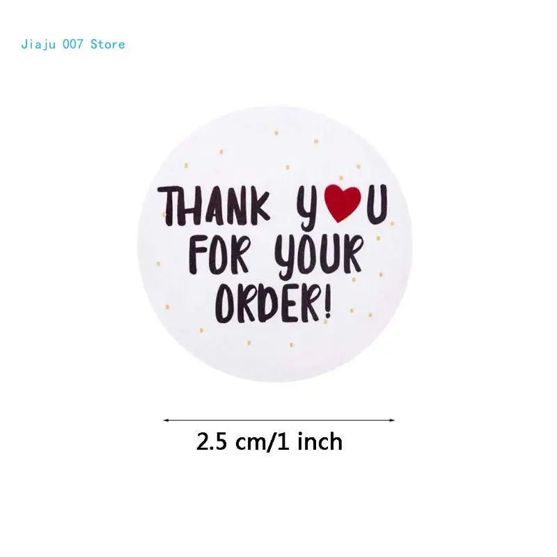 500pcs/roll Round Thank You for Your Order Heart Sticker Handmade Multi-style Seal Labels Seal Labels Scrapbooking Decoration for thank you stickers decorative labels stickers decorative stickers self adhesive stickers adhesive stickers paper stickers stationery stickers packaging stickers roll packaging stickers
