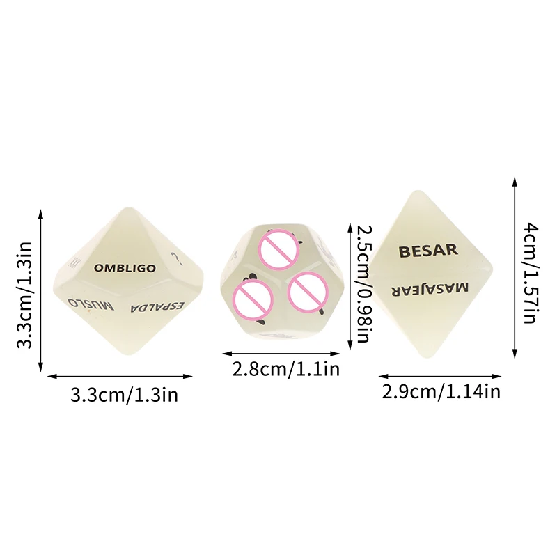 3Pcs/Lot Luminous Couple Sex Dice Game Adult Bedroom Flirting Toy Male Female Game Gifts