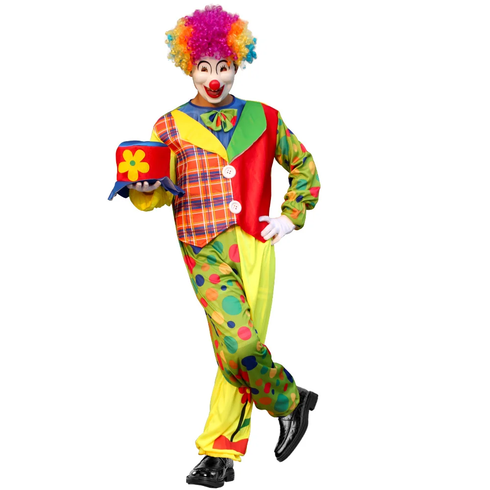 Halloween Circus Magician Clown Full Costume