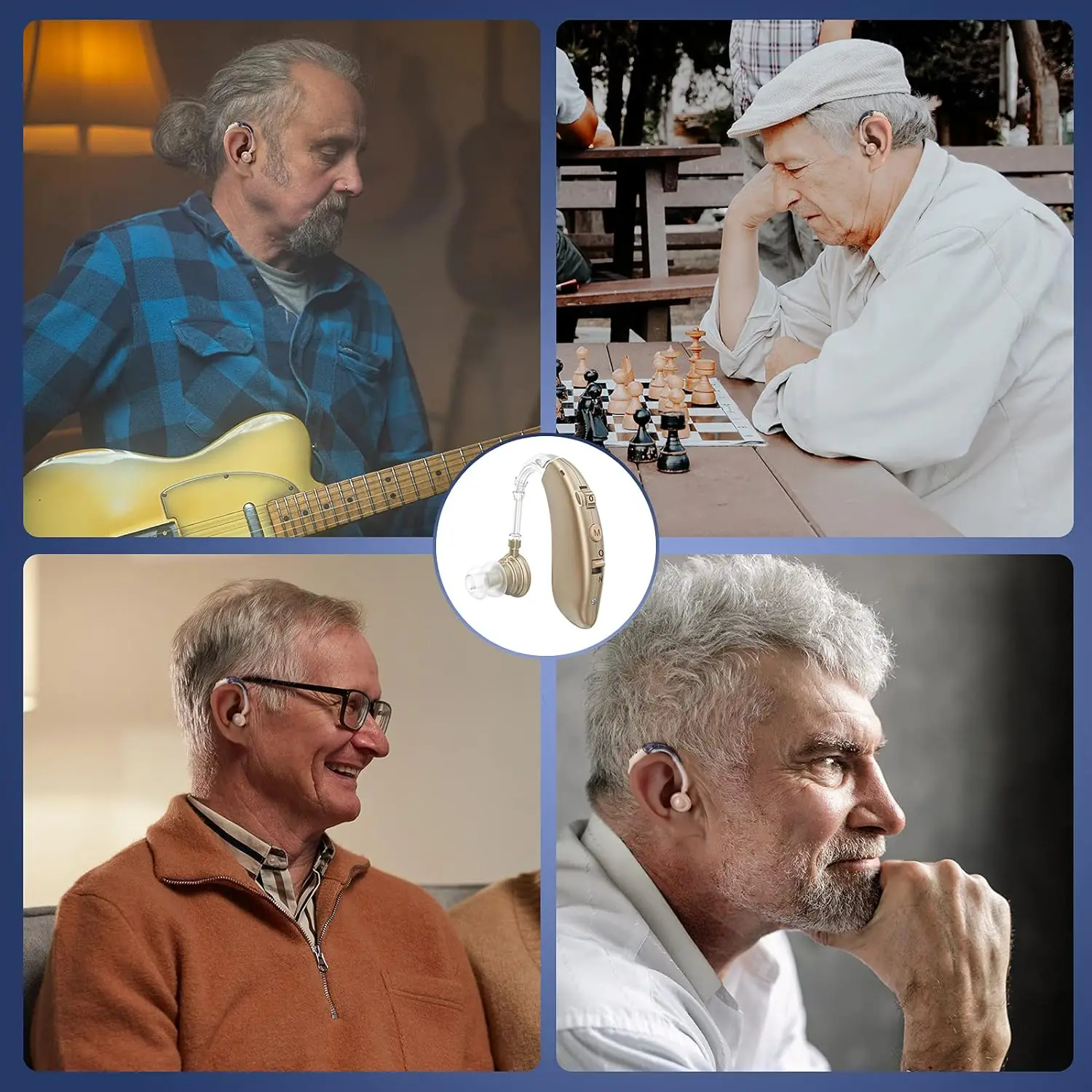 Hearing Aid Rechargeable Digital BTE Hearing Aid Adjustable Tone Sound Amplifier Portable Deaf Elderly