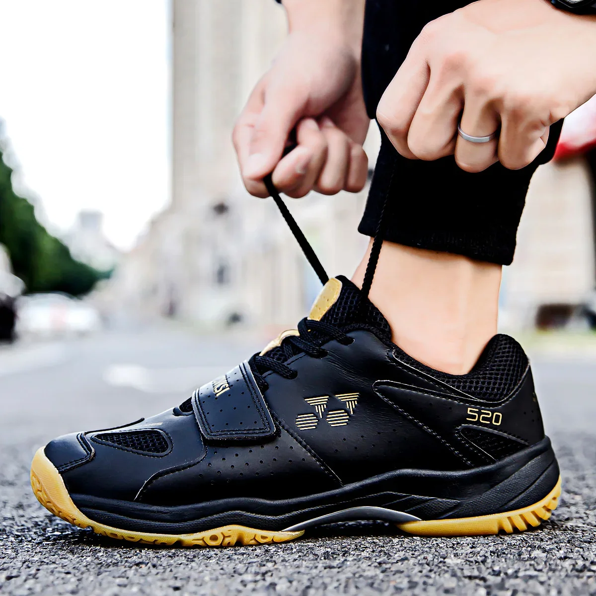 Men's Badminton Shoes Unisex Tennis Shoes Breathable Fashion Athleisure Lace-up EVA Non-Slip Wear-resistant badminton shoes