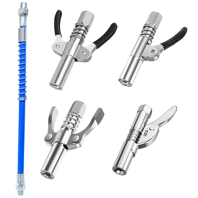 Grease Coupler Heavy-Duty Quick Release Grease Gun Coupler Single Or Two Press Easy to Push Accessories