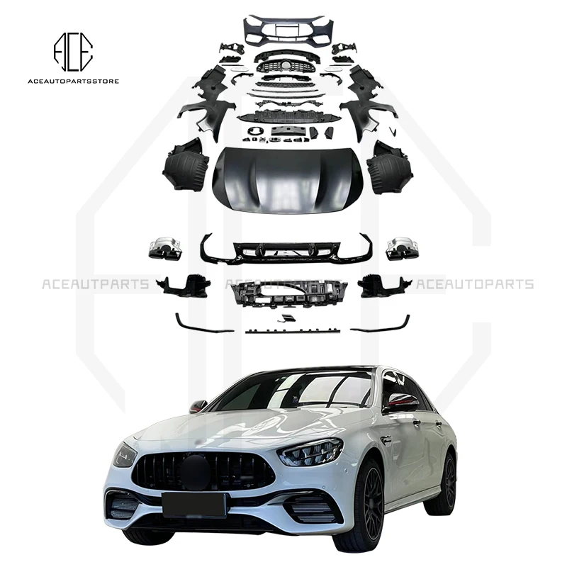 

E63S AMG Body Kit For E class W213 2021-2022 Upgrade Bumper Hood Grille Exhaust Tips