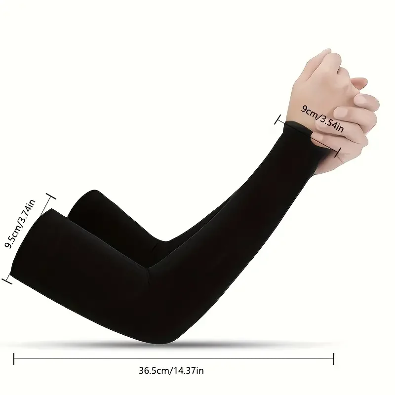 Unisex Arm Sleeves for Men Women Breathable Sweat-absorbing Sleeves Sports Sleeves UV Sun Protection Arm Cover Ice Silk Sleeves
