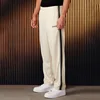 2025YA Men's Sports Pants with Ribbon Stripe Splicing Embroidered Casual Pants, Gym Sports Straight Pants 4