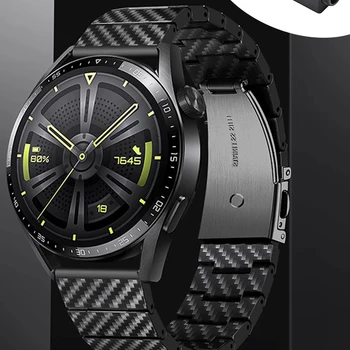 20mm/22mm Carbon fiber Band For Samsung Galaxy watch 6/4/3/5/pro/classic/Active 2/Gear S3 link bracelet Huawei gt 3-pro-2 strap