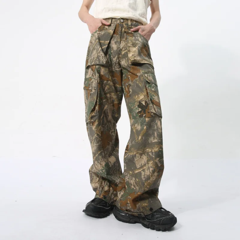 

Камуфляжные брюки-карго NOYMEI мужские, повседневные штаны с большими карманами, прямые брюки с широкими штанинами, уличная одежда, WA4408, лето 2024