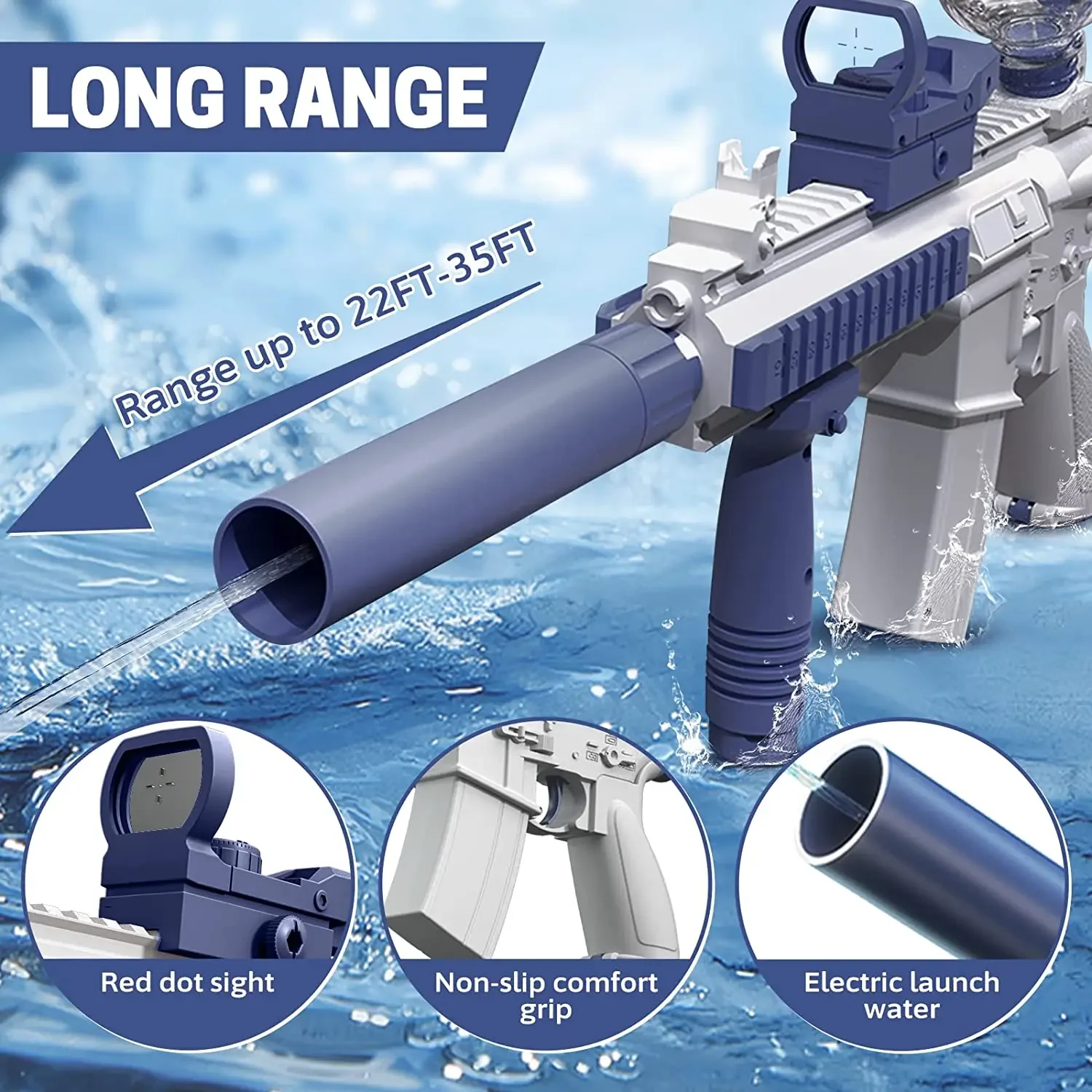M416 Water Gun Electric Automatic Airsoft Pistol Water Guns Glock Swimming Pool Beach Party Game Outdoor Water Toy for Kids Gift 2