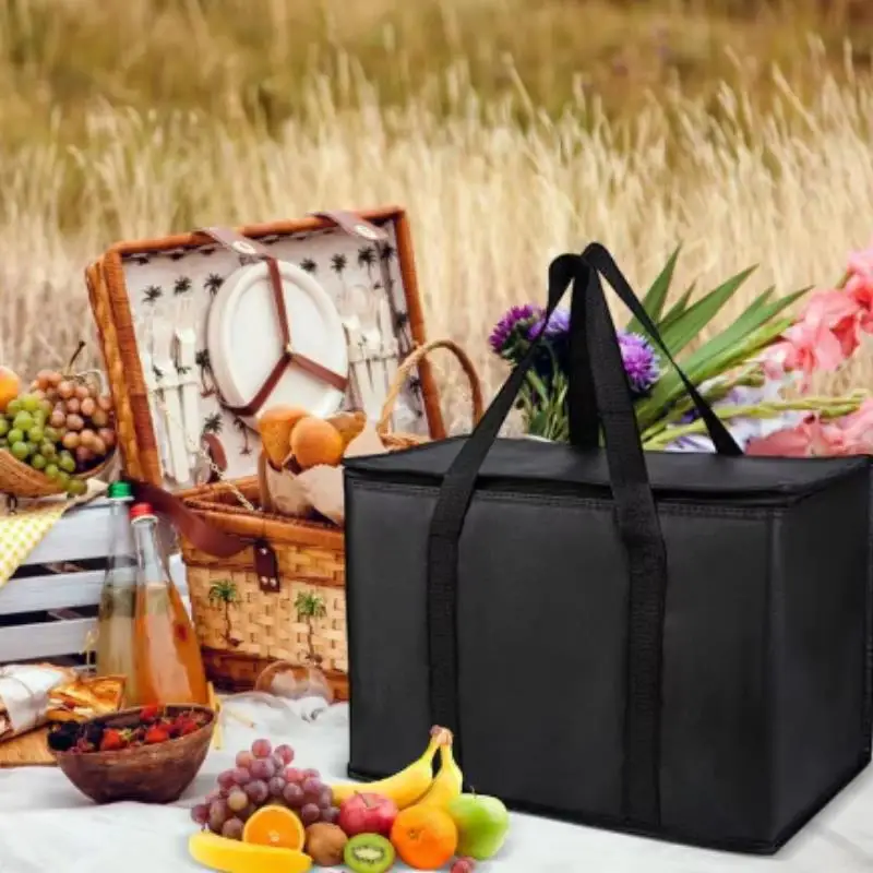 40l Insulated And Refrigerated Bag Large Capacity Portable Lunch Bag Zipper Picnic Camping Tin Foil Food Ba