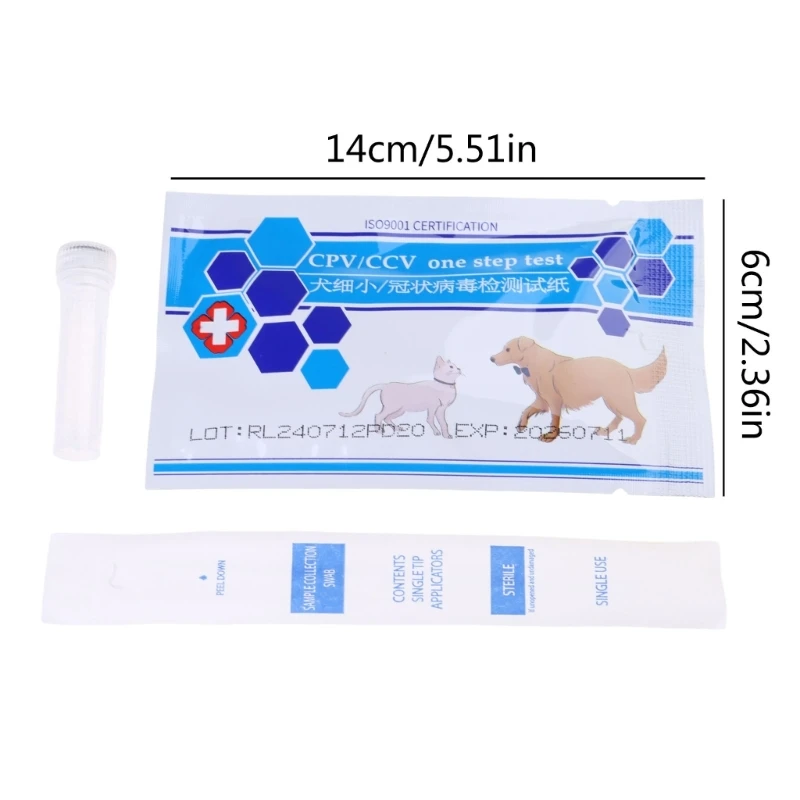 Canine Parvovirus/Canine Coronaviruses Test Dogs Cats Easy and Effective Test Pet Card for Clinic Use Convenient