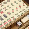Chinese Mahjong With Antique Portable Case 144 PCS Traveling Mahjong Adult Travel Game Toy Practical Durable Engraved Tiles 2