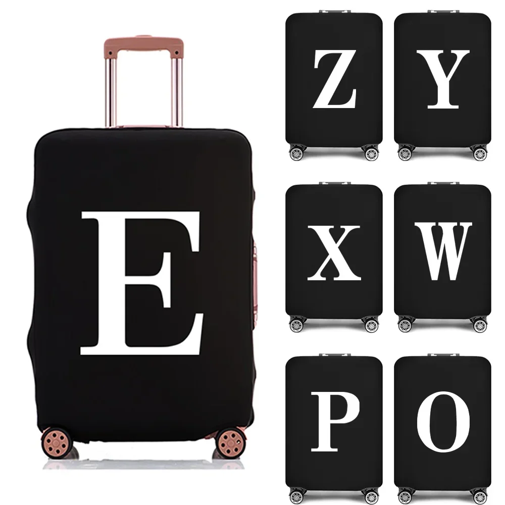 Luggage Protective Cover White Letters Print Travel Accessories Elastic Luggage Dust Trolley Case 18''-28'' Suitcase
